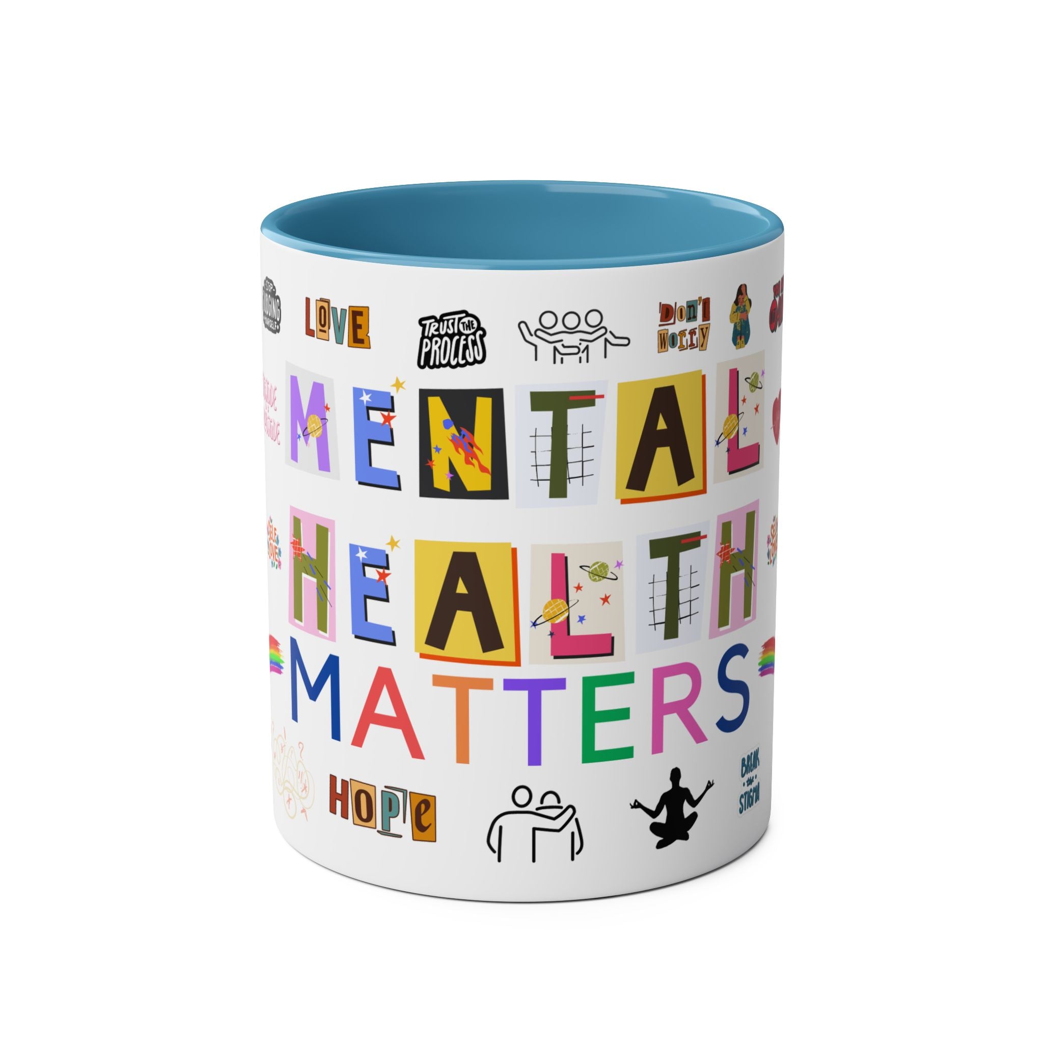 Mental Health Matters Mug, 2 tone, Mindfulness, Motivational, Inspirational, Coffee, Tea, Positive, Mindset