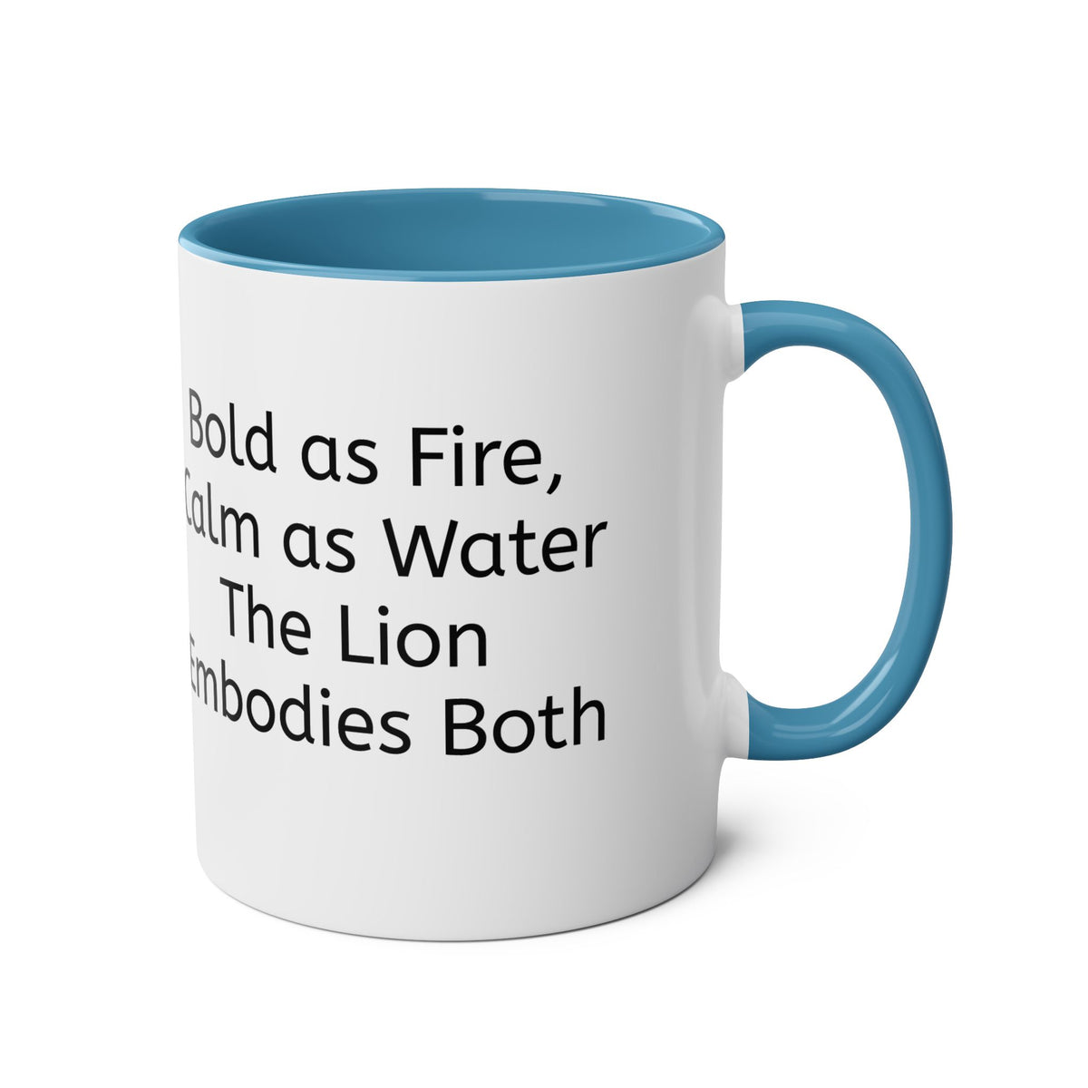 Lion Fire and Water Design Mug, Two-Tone, 11oz - Conscience Garment