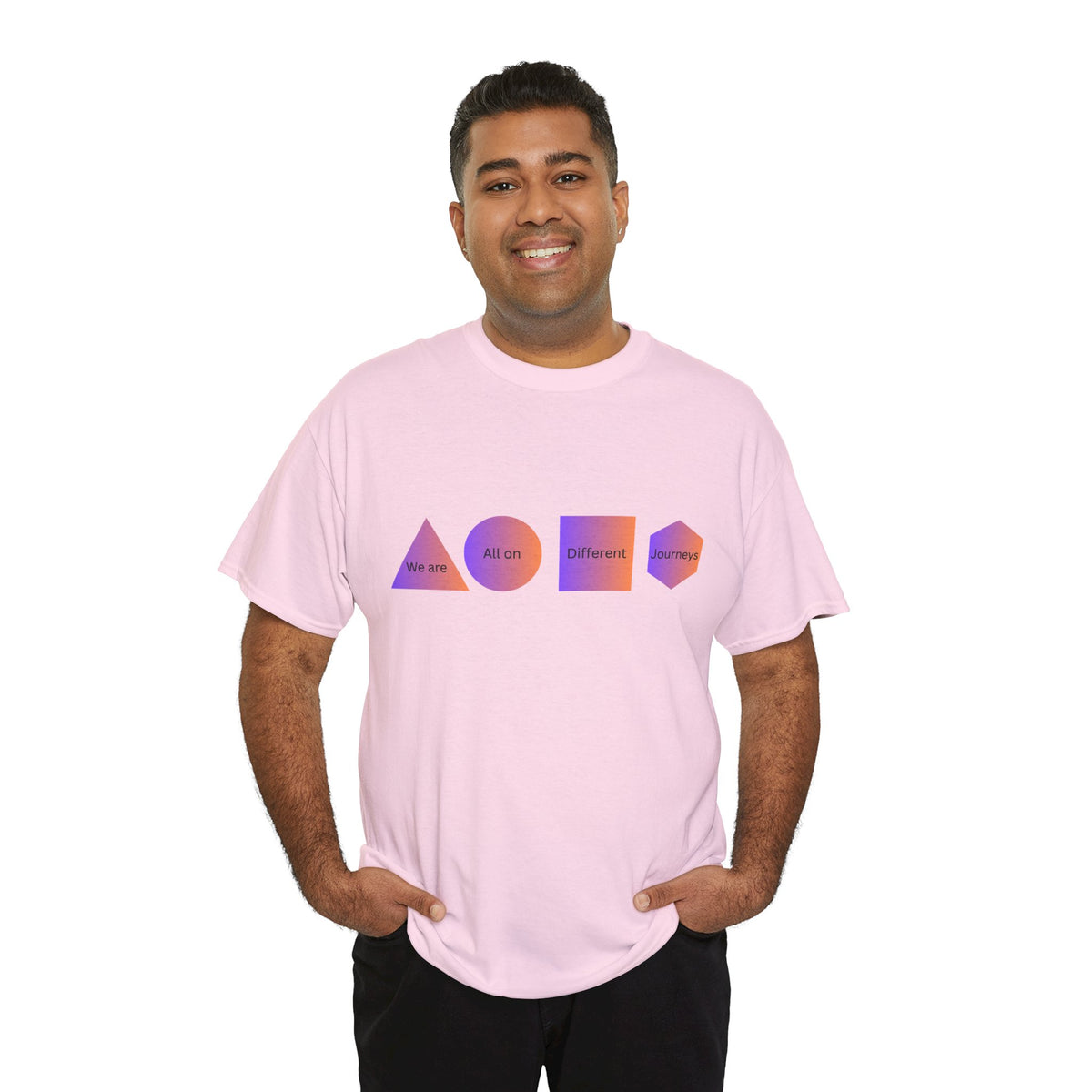 Geometric Design Unisex Heavy Cotton Tee - Perfect for Casual Wear, Graphic Tee, Trendy Shirt, Art Lover Gift, Everyday Comfort - Conscience Garment