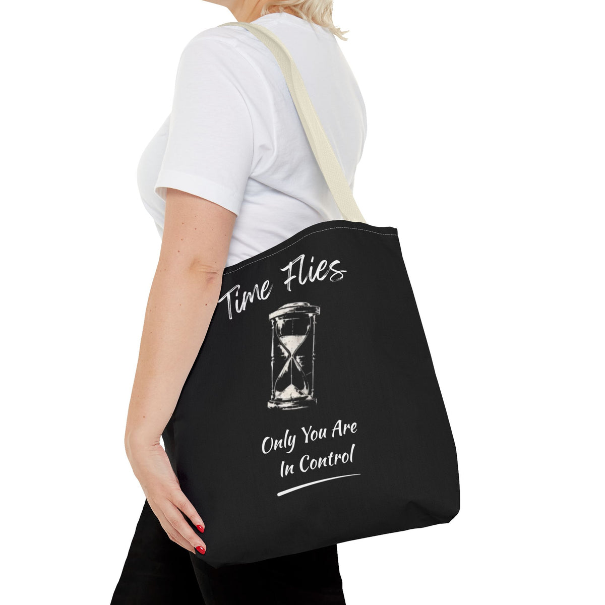 Time Flies Motivational Tote Bag