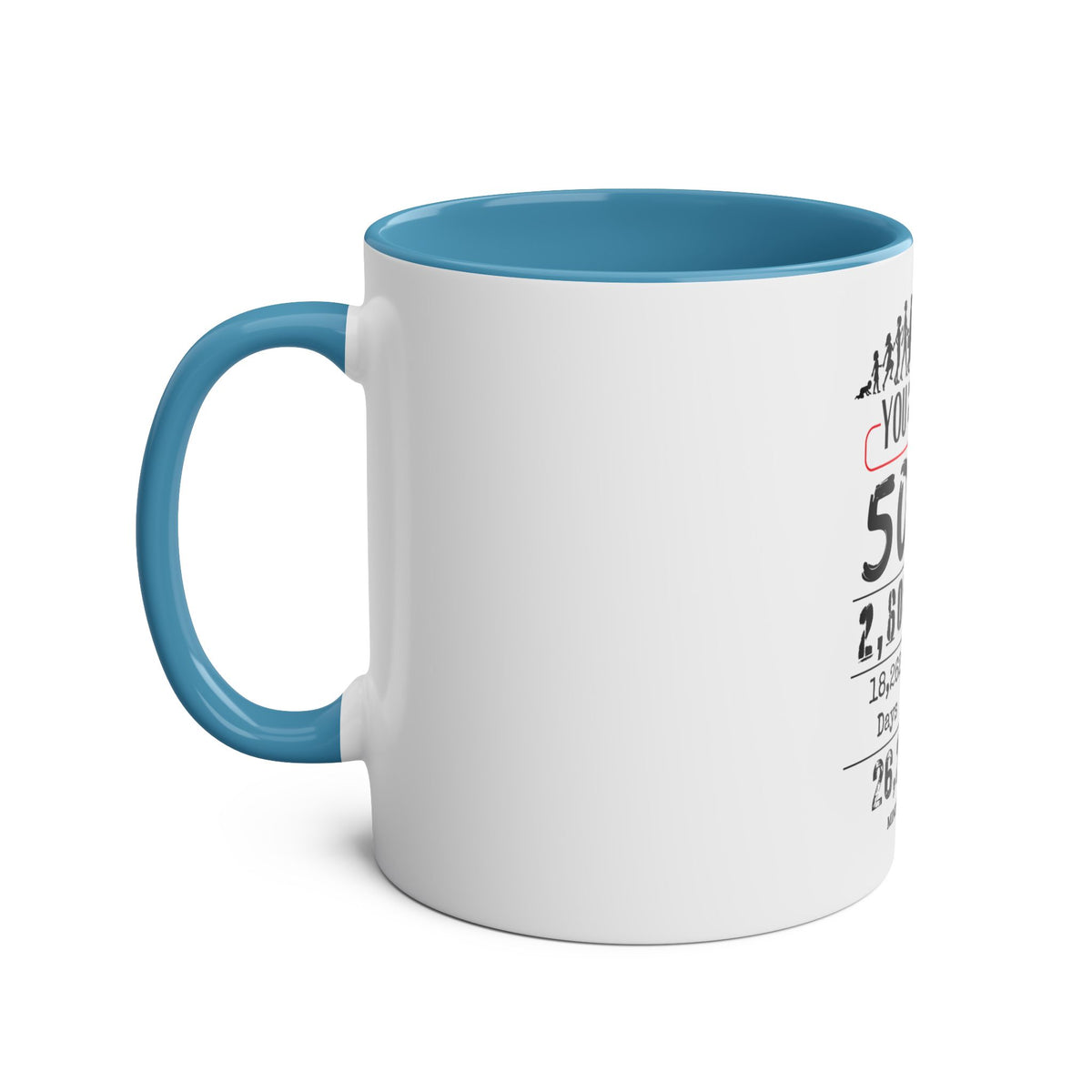 50th Birthday Two-Tone Coffee Mug, 11oz - Conscience Garment