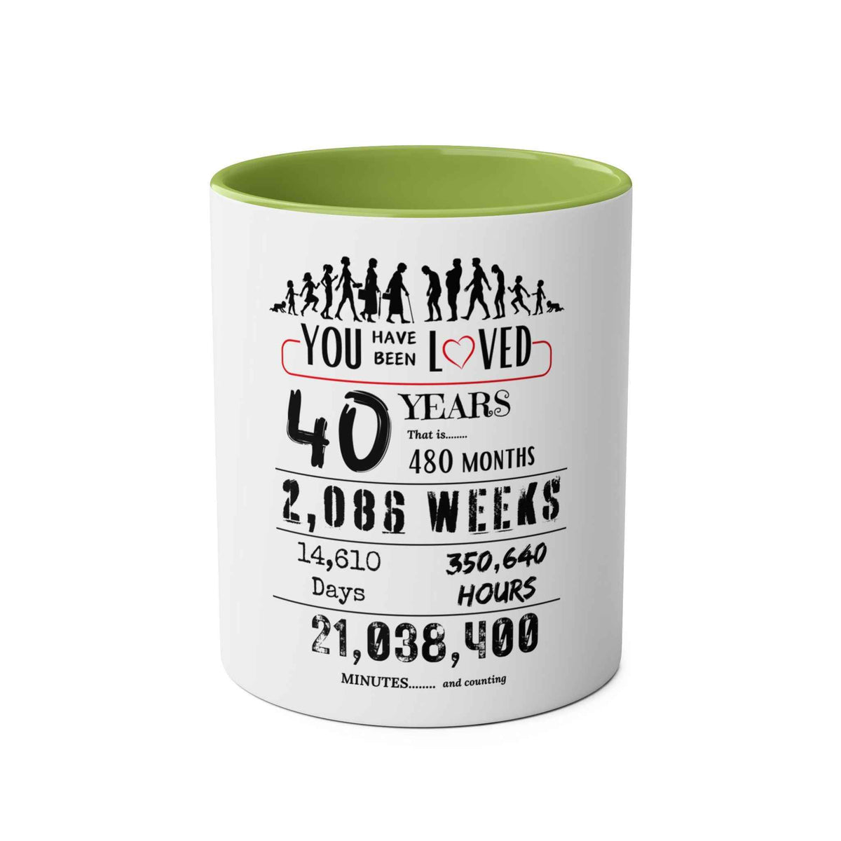 40th Birthday Two-Tone Coffee Mug, 11oz