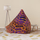 Snake Skin Print Bean Bag Cover — Vibrant Purple & Orange Accent Lounge - Conscience Garment