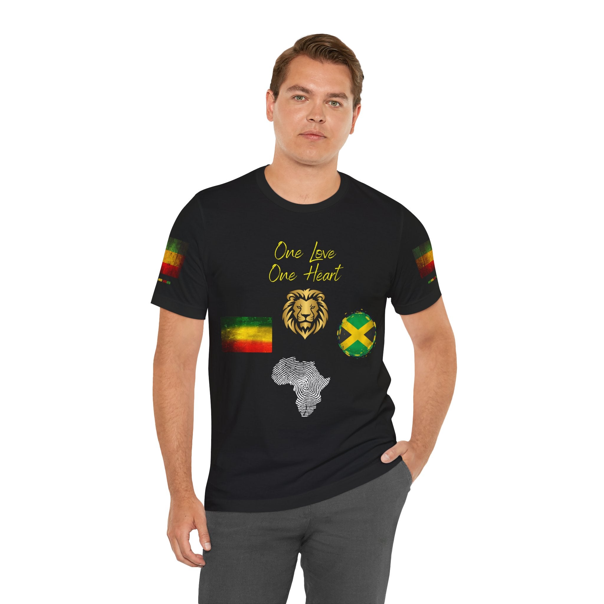 Simple Reggae Love Unisex T-shirt, Celebrate Unity, Peace, Culture, Music, Africa, Jamaica, Gift for Music Lovers, Festivals, and Holidays