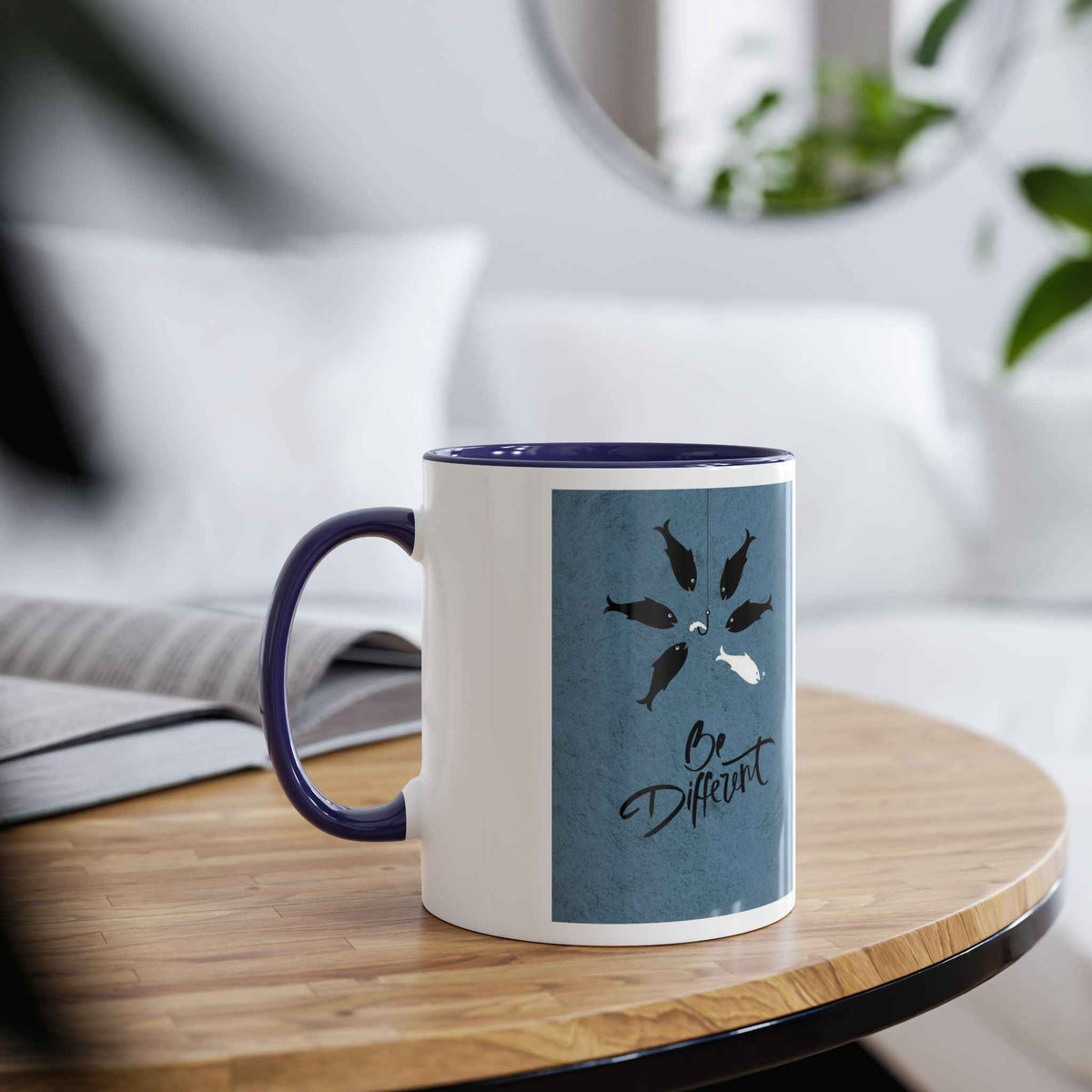 Motivational Two-Tone Mug - Be Different Design, 11oz