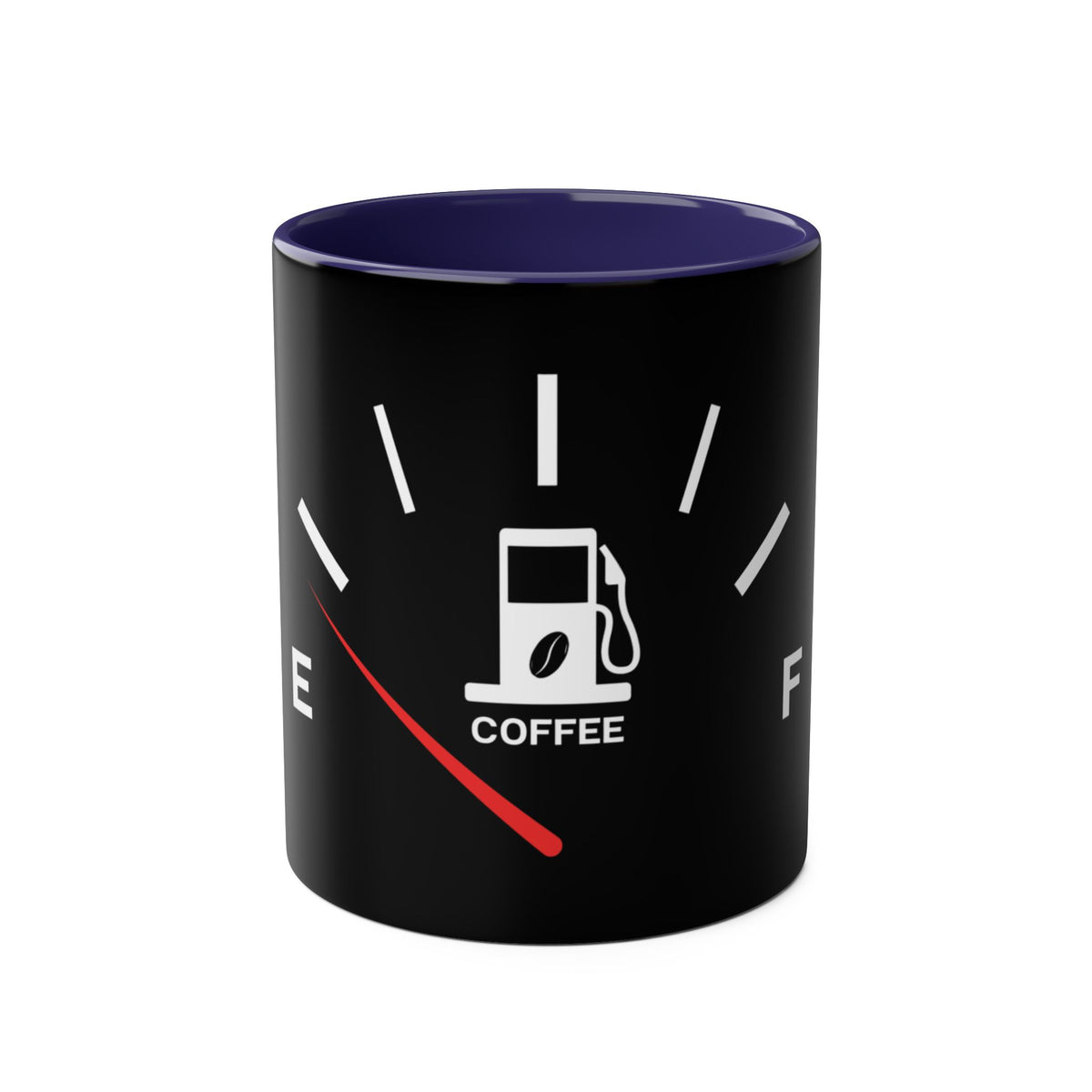 Funny Two-Tone Coffee Mug with Fuel Coffee Gauge Design - Conscience Garment
