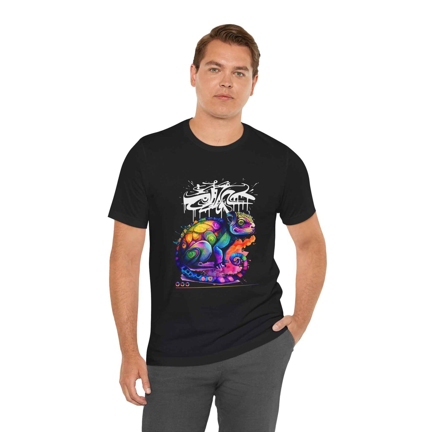 Chameleon Prism T‑Shirt — Colorful Psychedelic Lizard Graphic T-Shirt