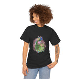 Peacock Floral Tee — Colorful Peacock Graphic T-Shirt - Conscience Garment