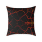 Lava Crackle Square Pillow — Fiery Red Black Decorative Throw Pillow