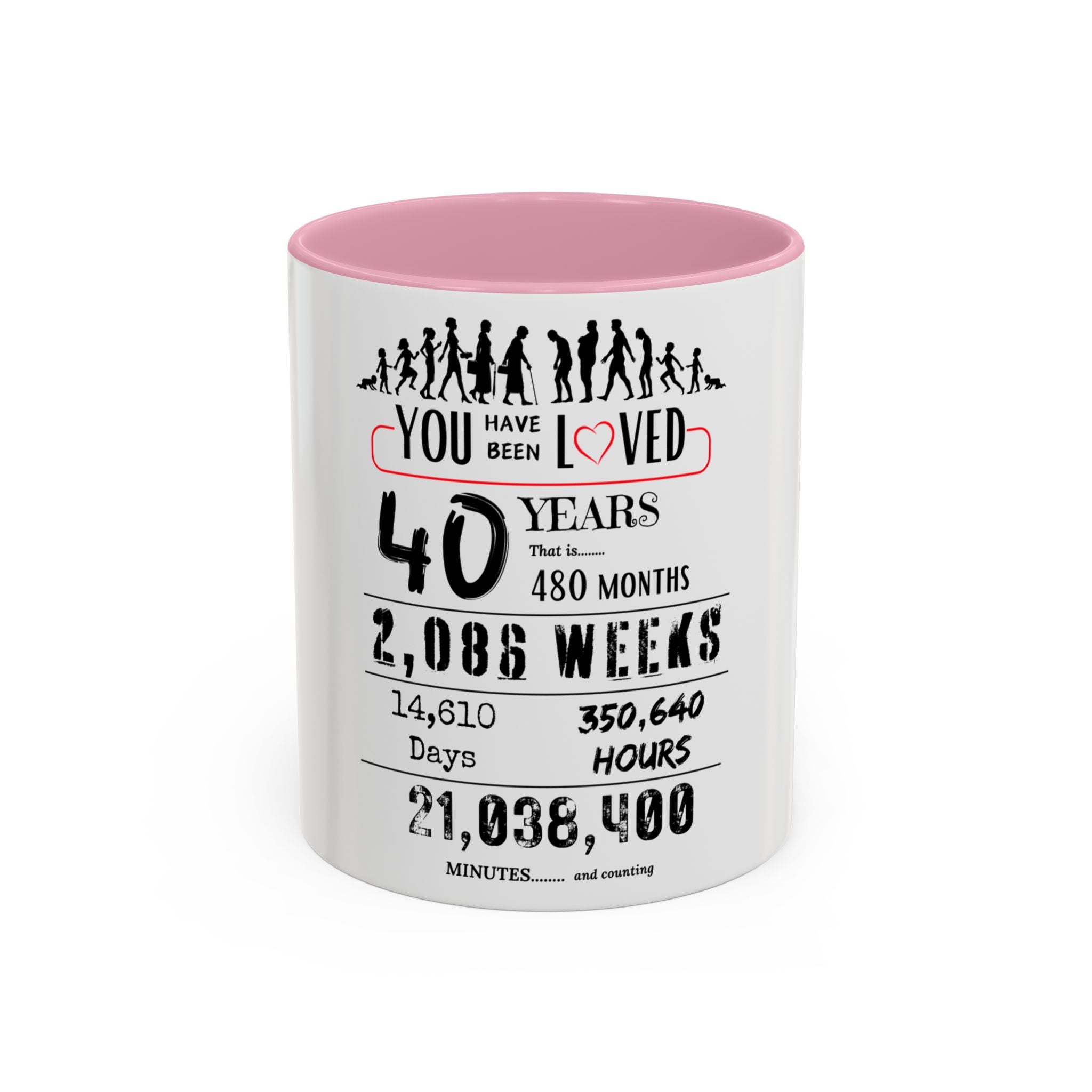 40th Birthday Two-Tone Coffee Mug, 11oz (US)