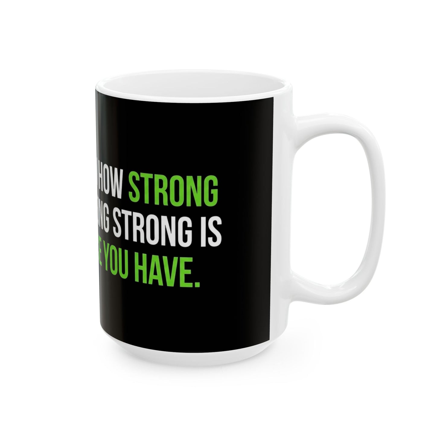 Inspirational Strength Quote Ceramic Mug – “You Never Know How Strong You Are Until Being Strong Is The Only Choice”