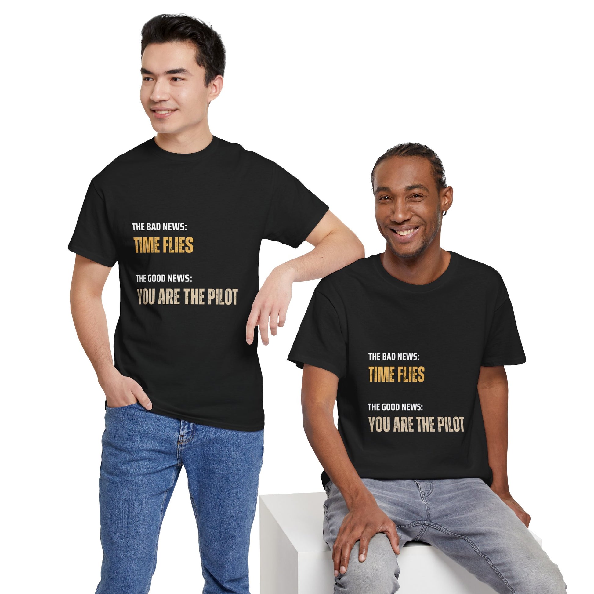 Time Flies T-Shirt, Motivational 'Only You Are In Control' - Conscience Garment