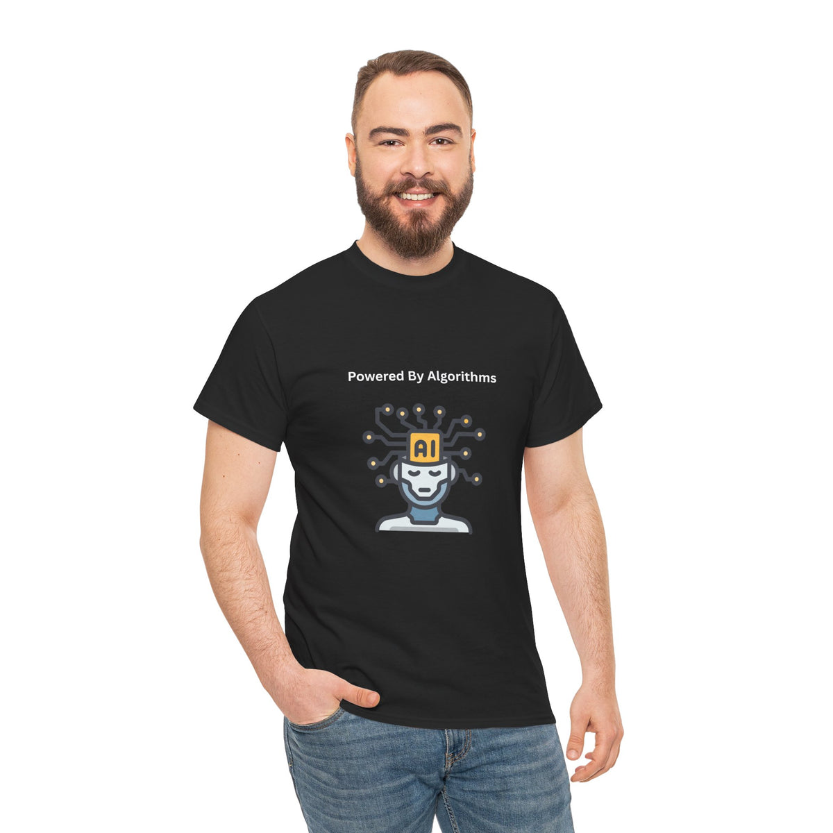 AI Powered Graphic Tee, Casual Wear, Gift for Tech Lovers, Unisex Cotton Shirt, Geeky T-Shirt, Birthday Present - Conscience Garment