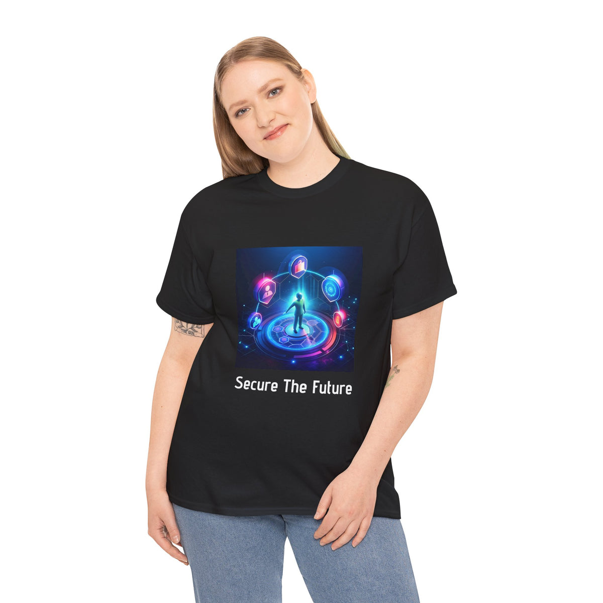 T-Shirt — "Secure The Future" Cybersecurity Futuristic Graphic Tee - Conscience Garment