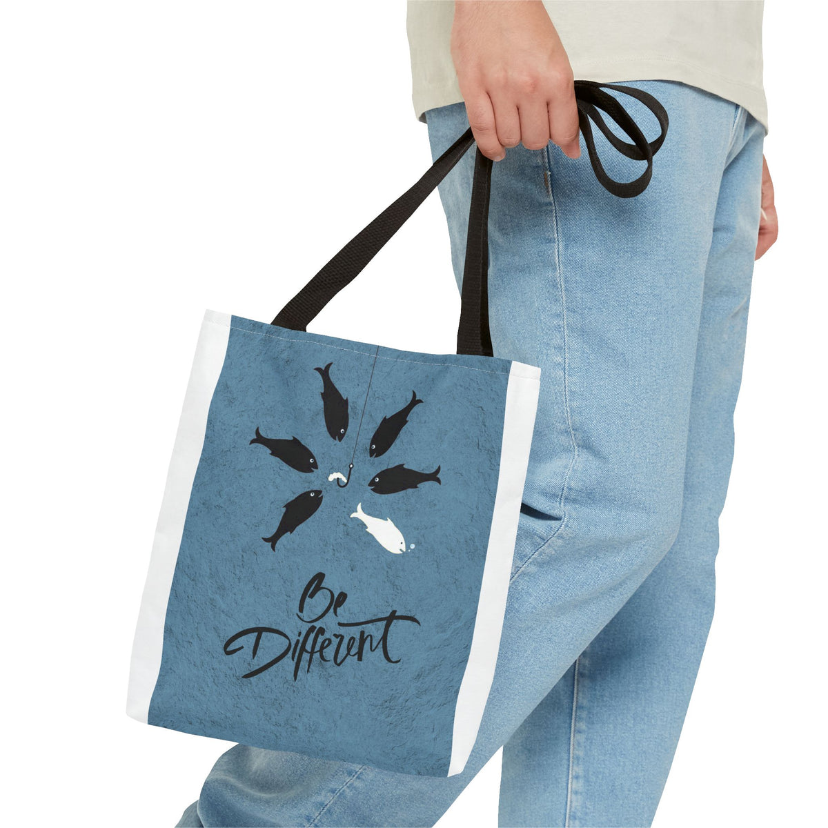 Be Different Whale Tote Bag — Inspirational Ocean Animal Canvas Tote