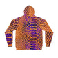 Vibrant Orange & Purple Snake-Skin Athletic Hoodie