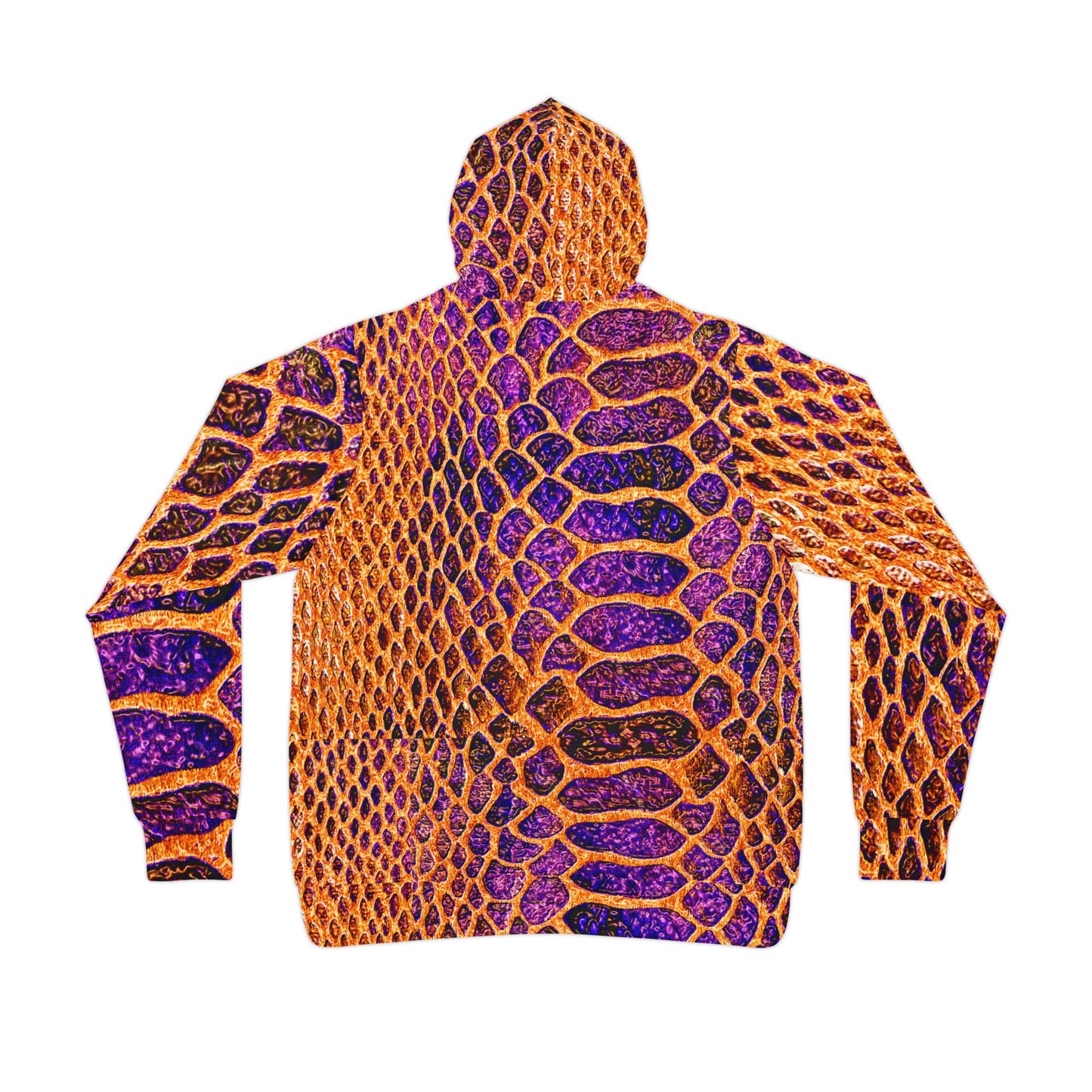 Vibrant Orange & Purple Snake-Skin Athletic Hoodie