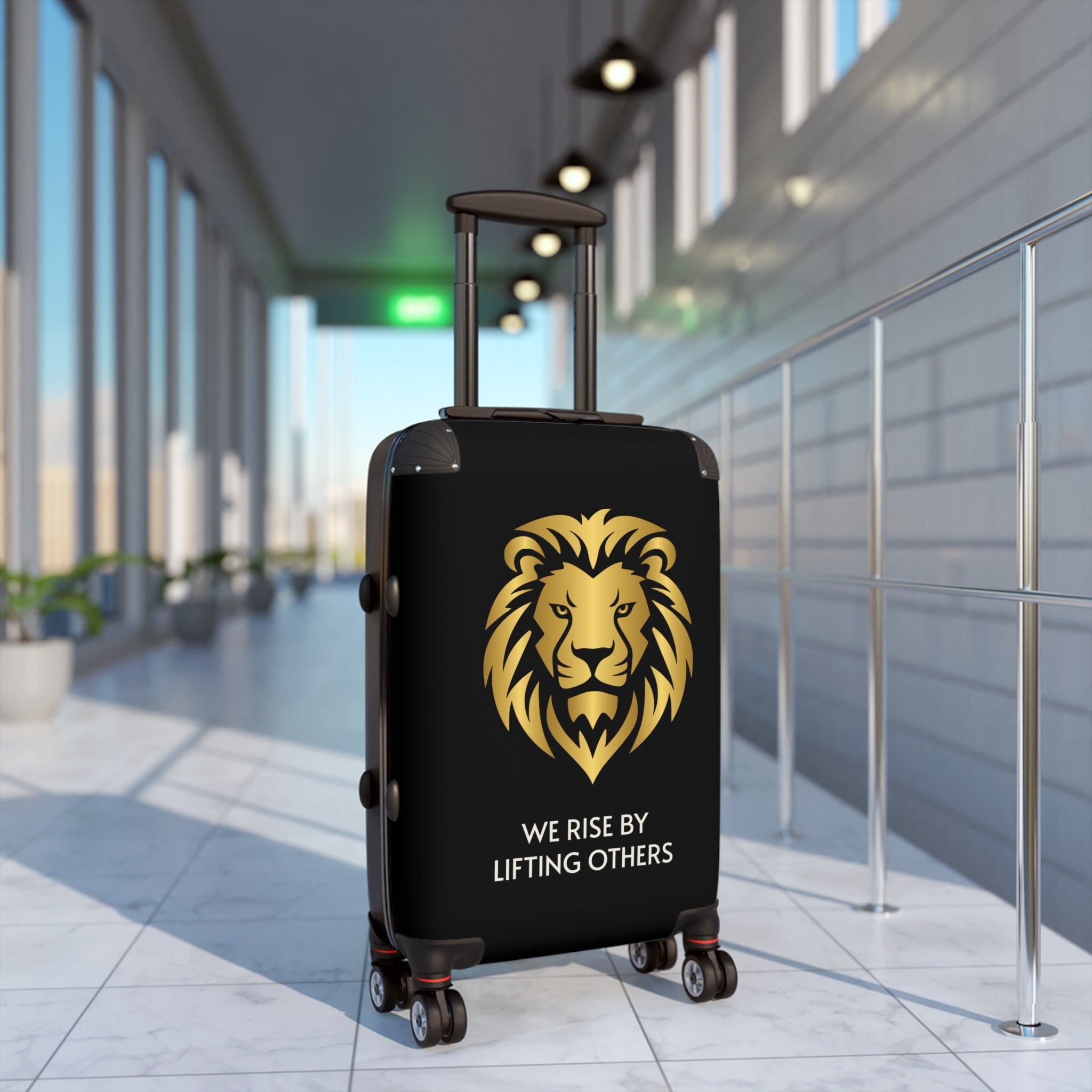 Lion Crest Suitcase – Gold Lion Travel Luggage