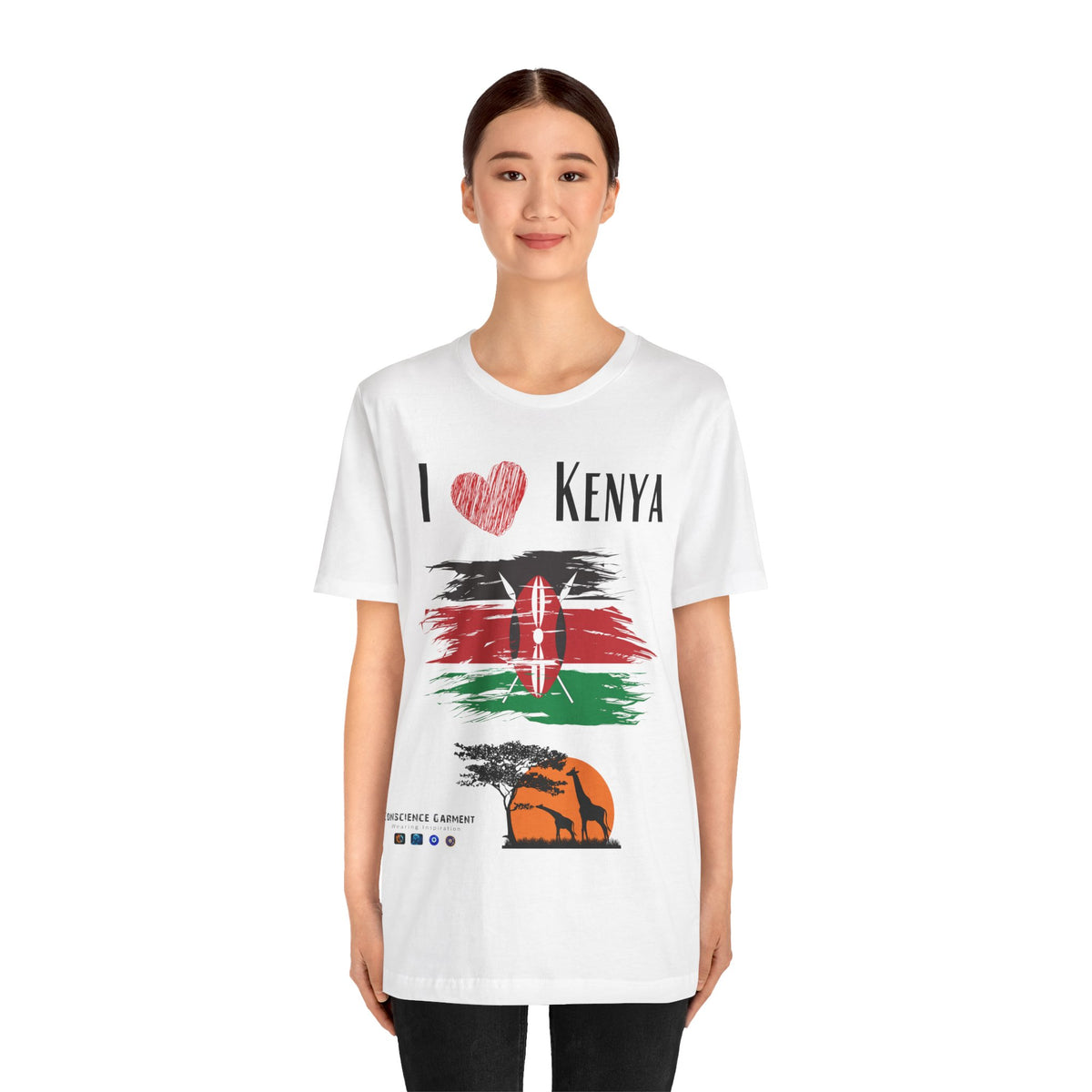 Kenya Love Unisex Jersey Tee - Celebrate Your Heritage! - Conscience Garment