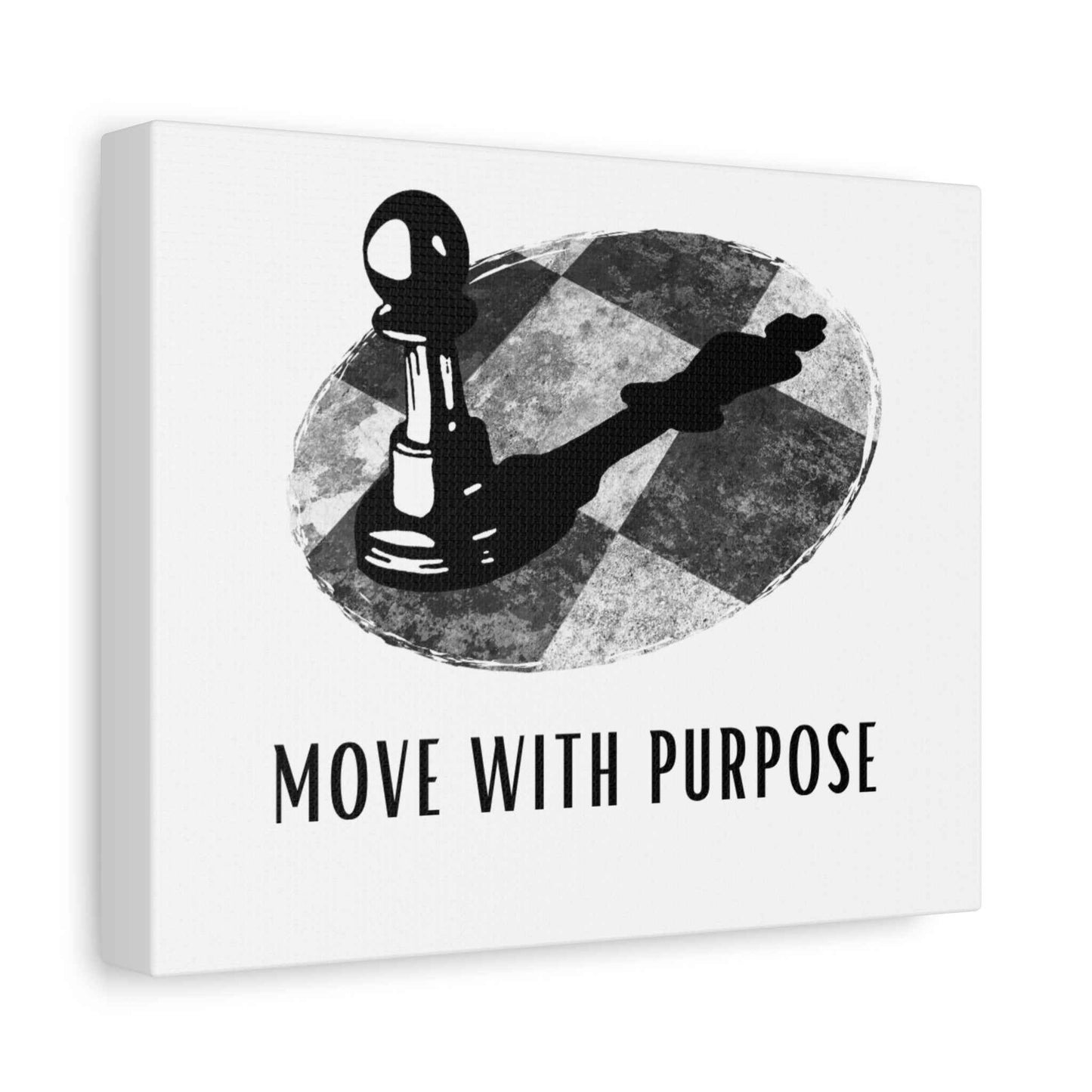 Move With Purpose Canvas Wall Art — Motivational Chess Pawn Print