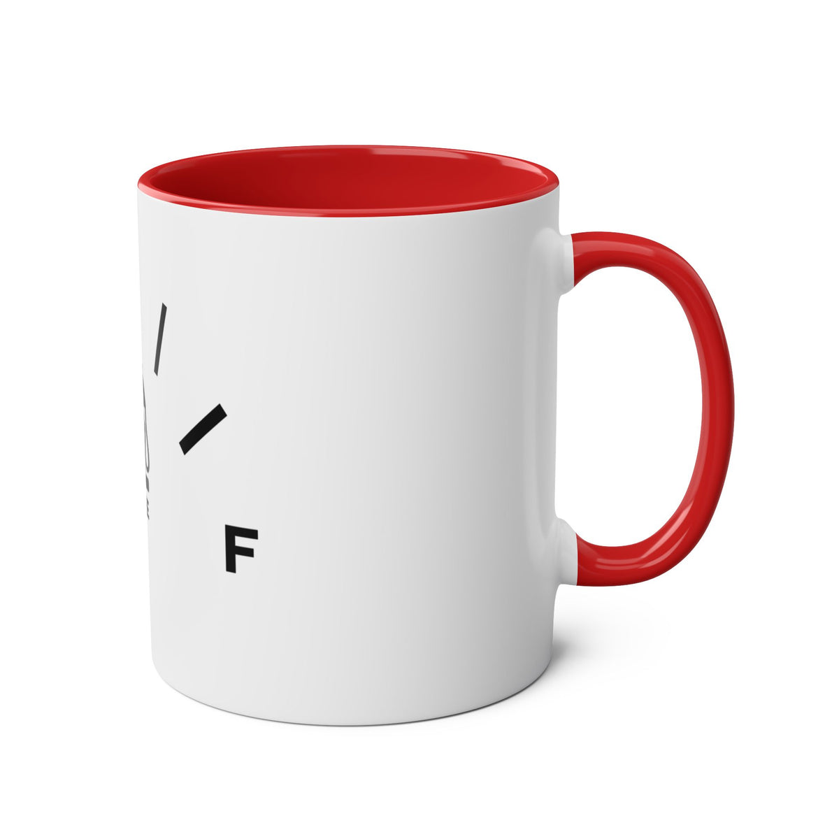 Funny Two-Tone Coffee Mug with Fuel Coffee Gauge Design - Conscience Garment