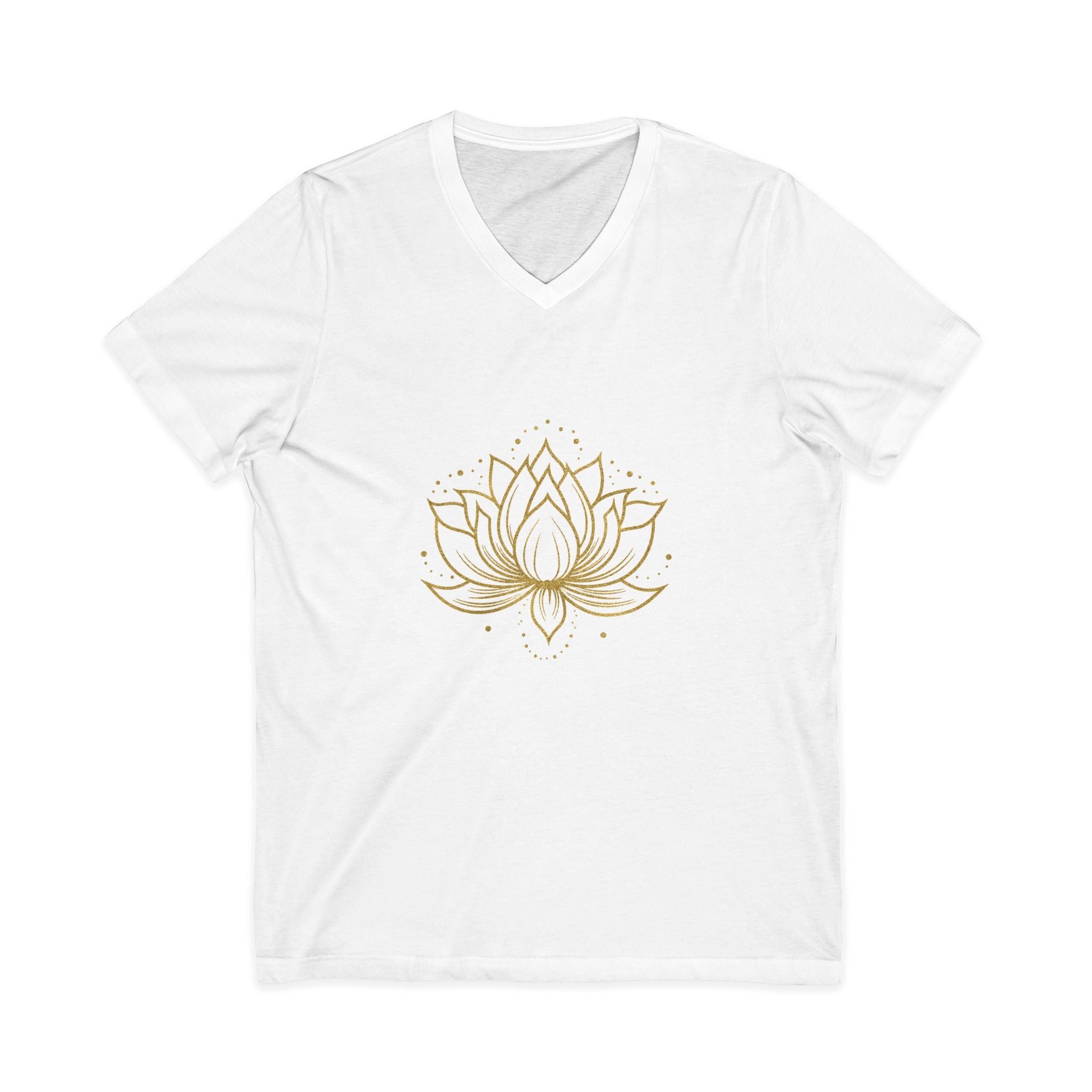 Lotus Mandala V-Neck Tee — Hand-Drawn Floral Yoga Shirt - Conscience Garment