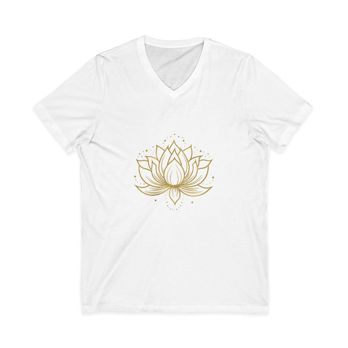 Lotus Mandala V-Neck Tee — Hand-Drawn Floral Yoga Shirt - Conscience Garment
