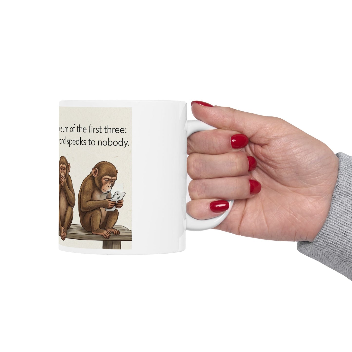 Ceramic Mug — Three Wise Monkeys Design (11oz & 15oz)