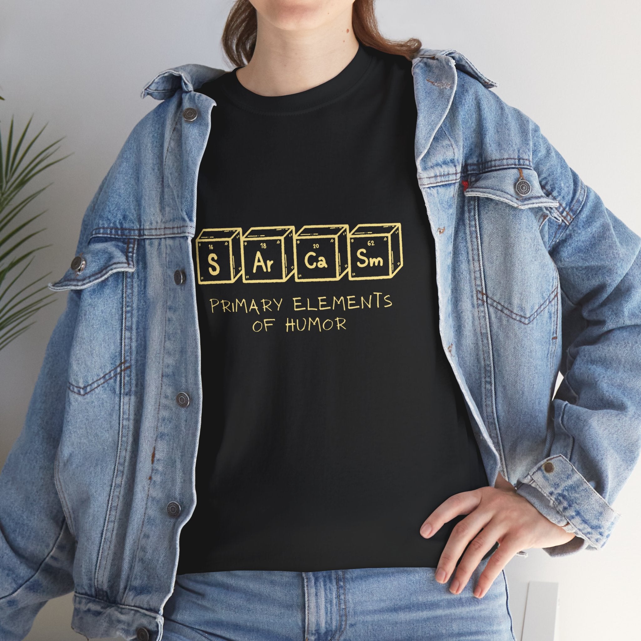 Sarcasm Blocks T-Shirt — “Sarcasm: Primary Elements of Humor” Retro Graphic Tee - Conscience Garment