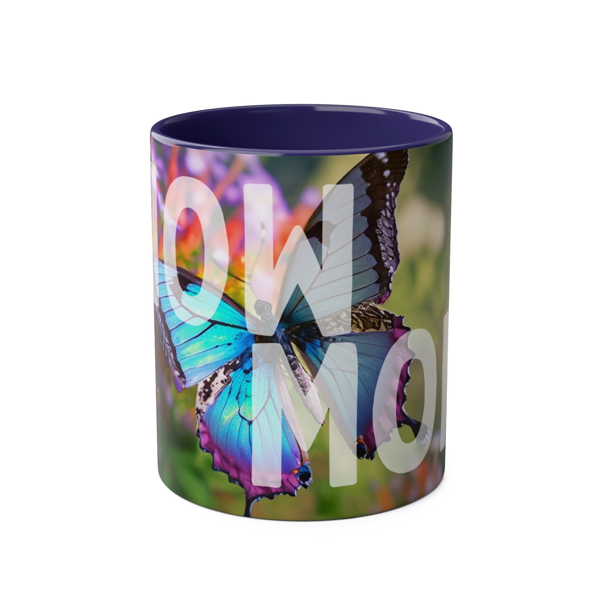 Mom Wow Two-Tone Coffee Mug, Birthday Gift, Mothers Day, 7 Colors