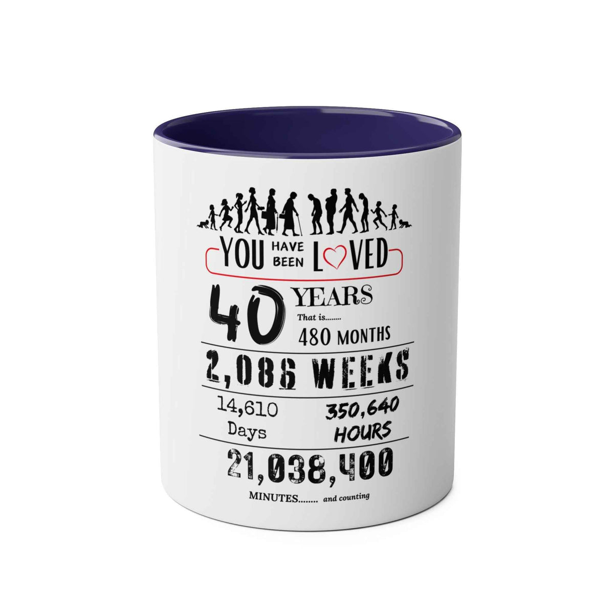 40th Birthday Two-Tone Coffee Mug, 11oz