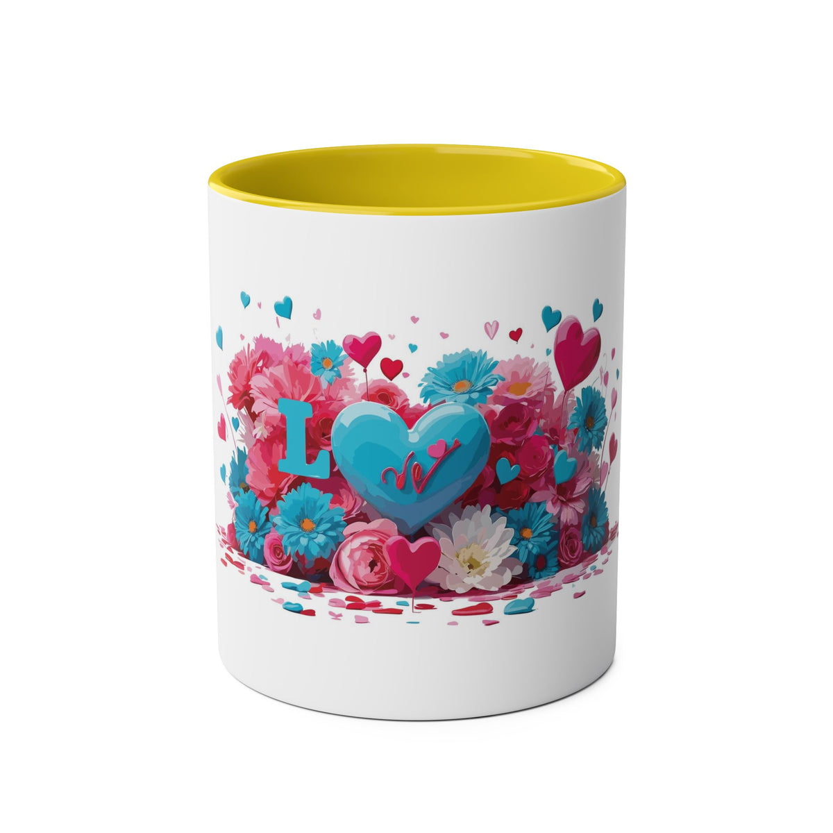 Love and Hearts Two-Tone Mug, 11oz - Conscience Garment