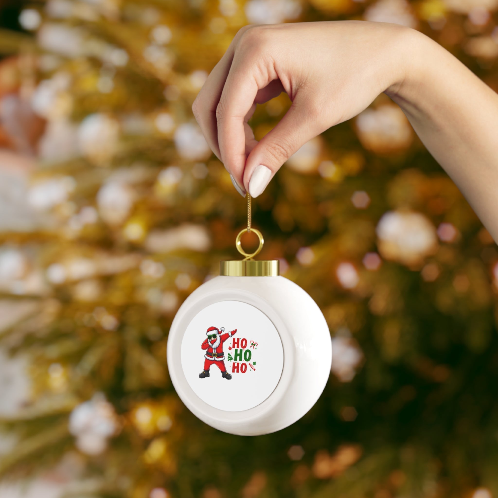 Santa Dabbing "Ho Ho Ho" Christmas Ornament