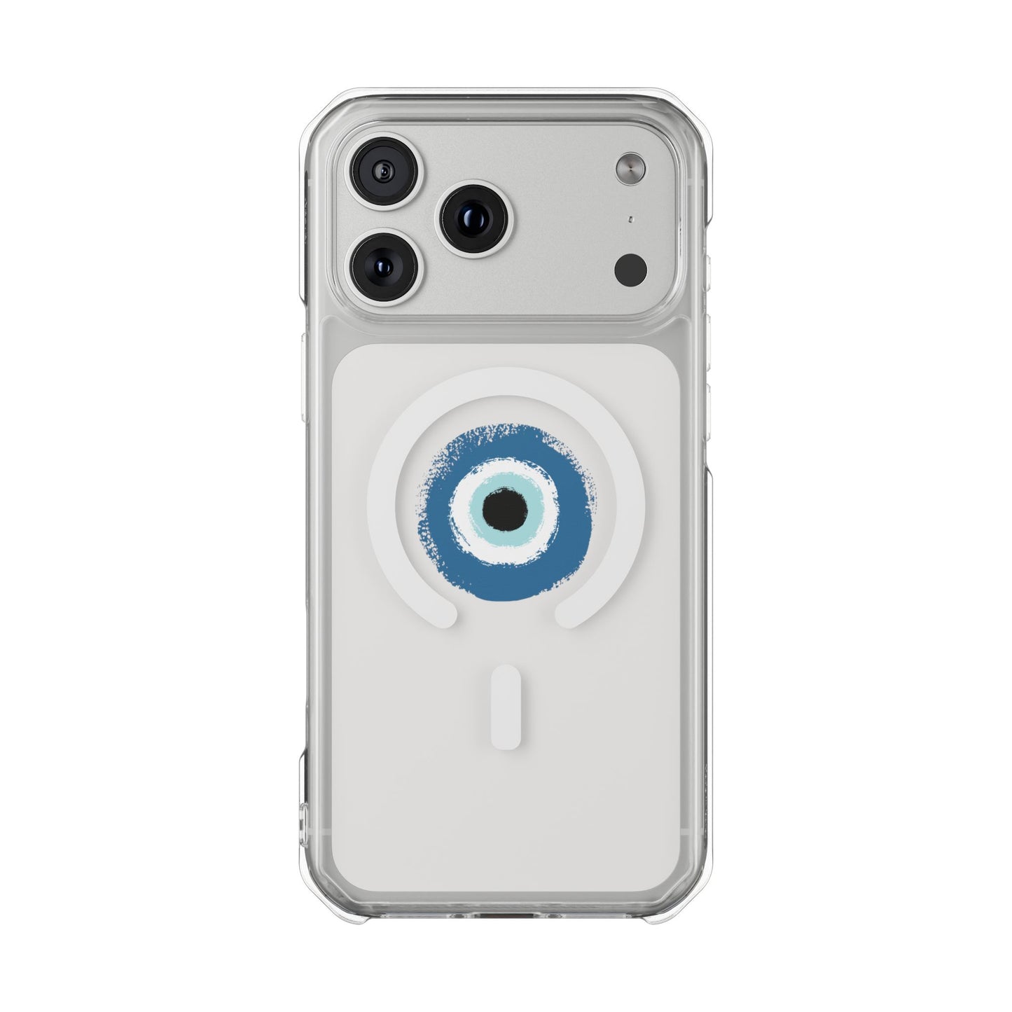 Clear Magnetic Phone Case with Evil Eye Design — Protective MagSafe-Compatible iPhone Cover