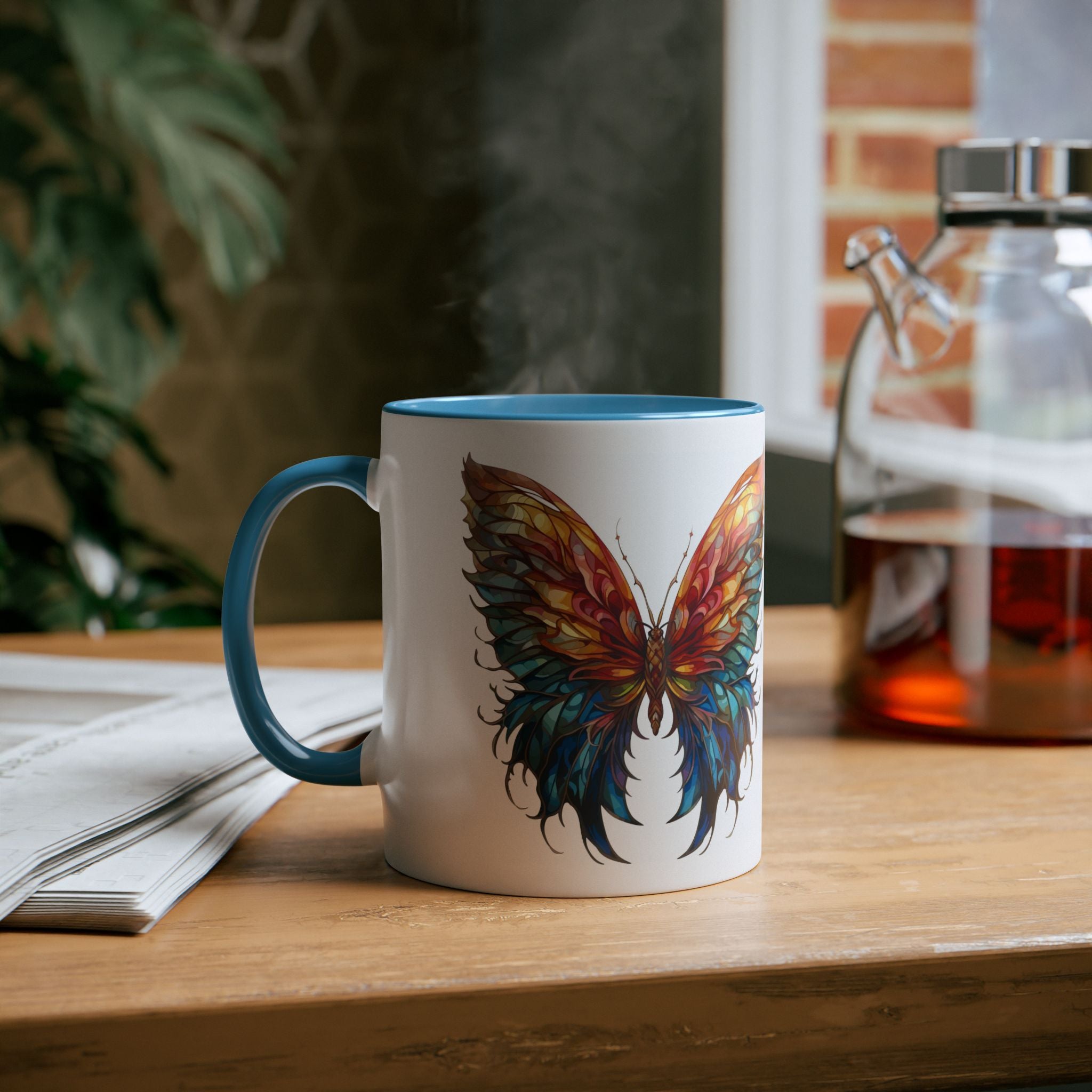 Butterfly Two-Tone Coffee Mug, Birthday Gift, 7 Colors