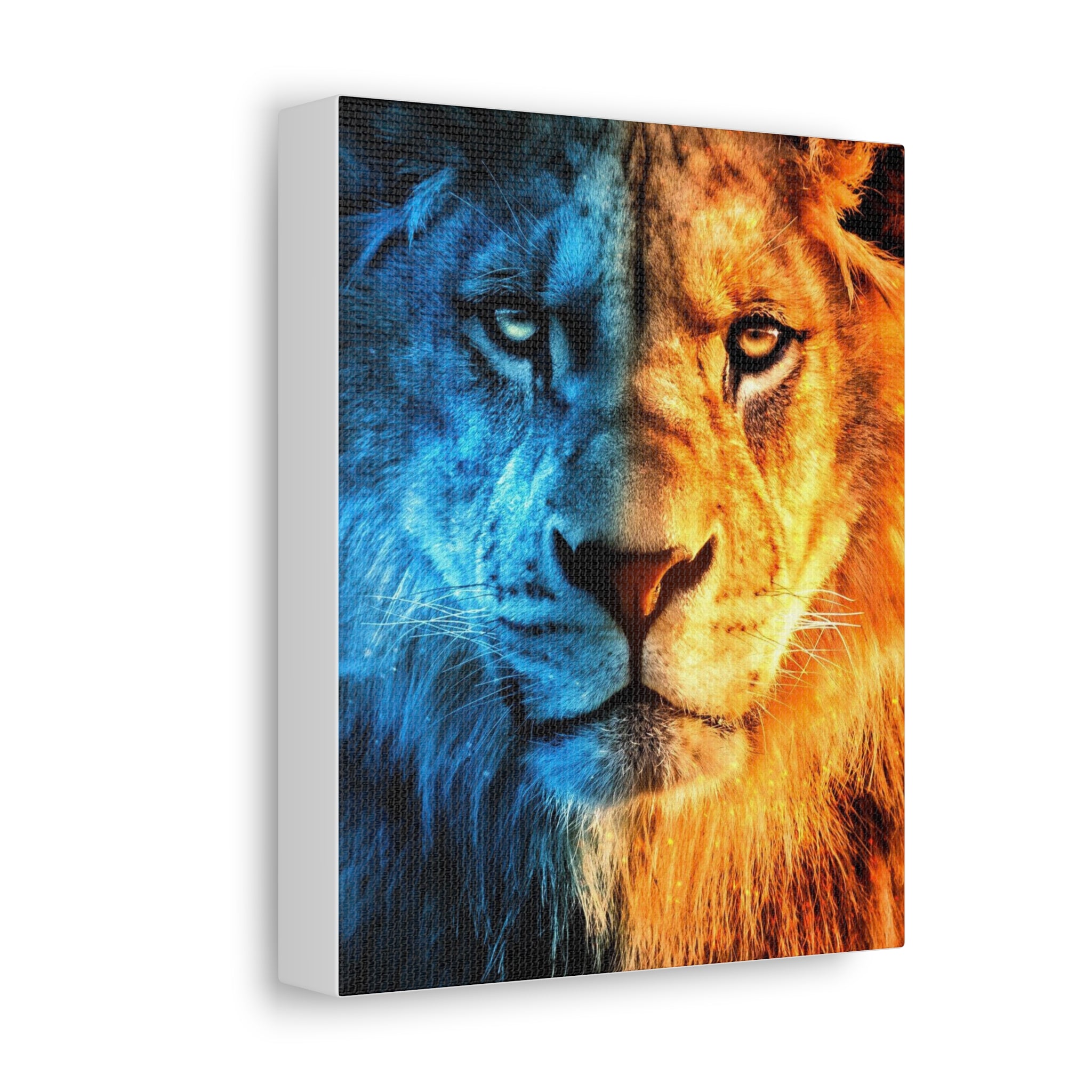 Lion, Satin Canvas, Stretched, Gift, Hot, Cold, Mindfulness, Motivation, Inspiration, Conscience Garment, Wearing, Nature, Picture