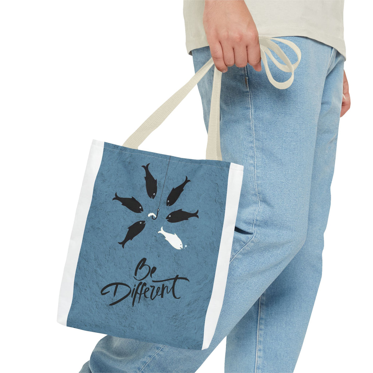 Be Different Whale Tote Bag — Inspirational Ocean Animal Canvas Tote