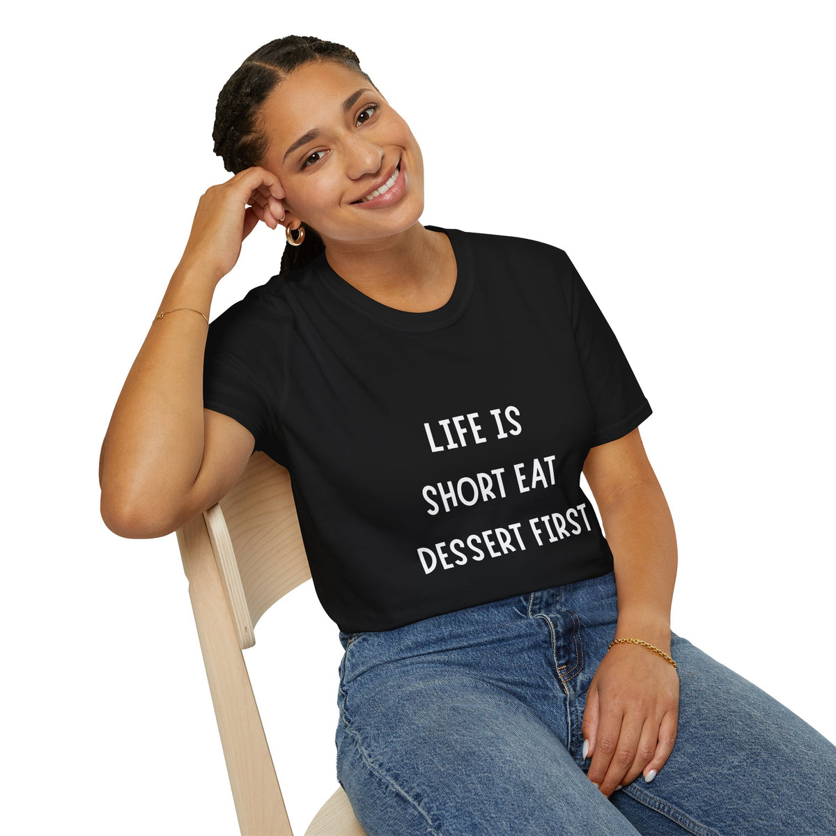 T-Shirt — "Life Is Short Eat Dessert First" Funny Foodie T-Shirt