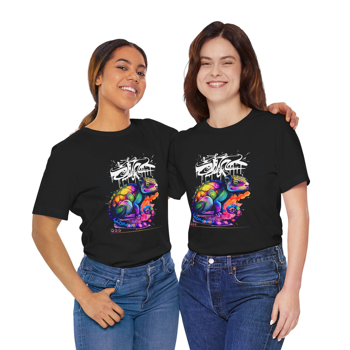 Chameleon Prism T‑Shirt — Colorful Psychedelic Lizard Graphic T-Shirt