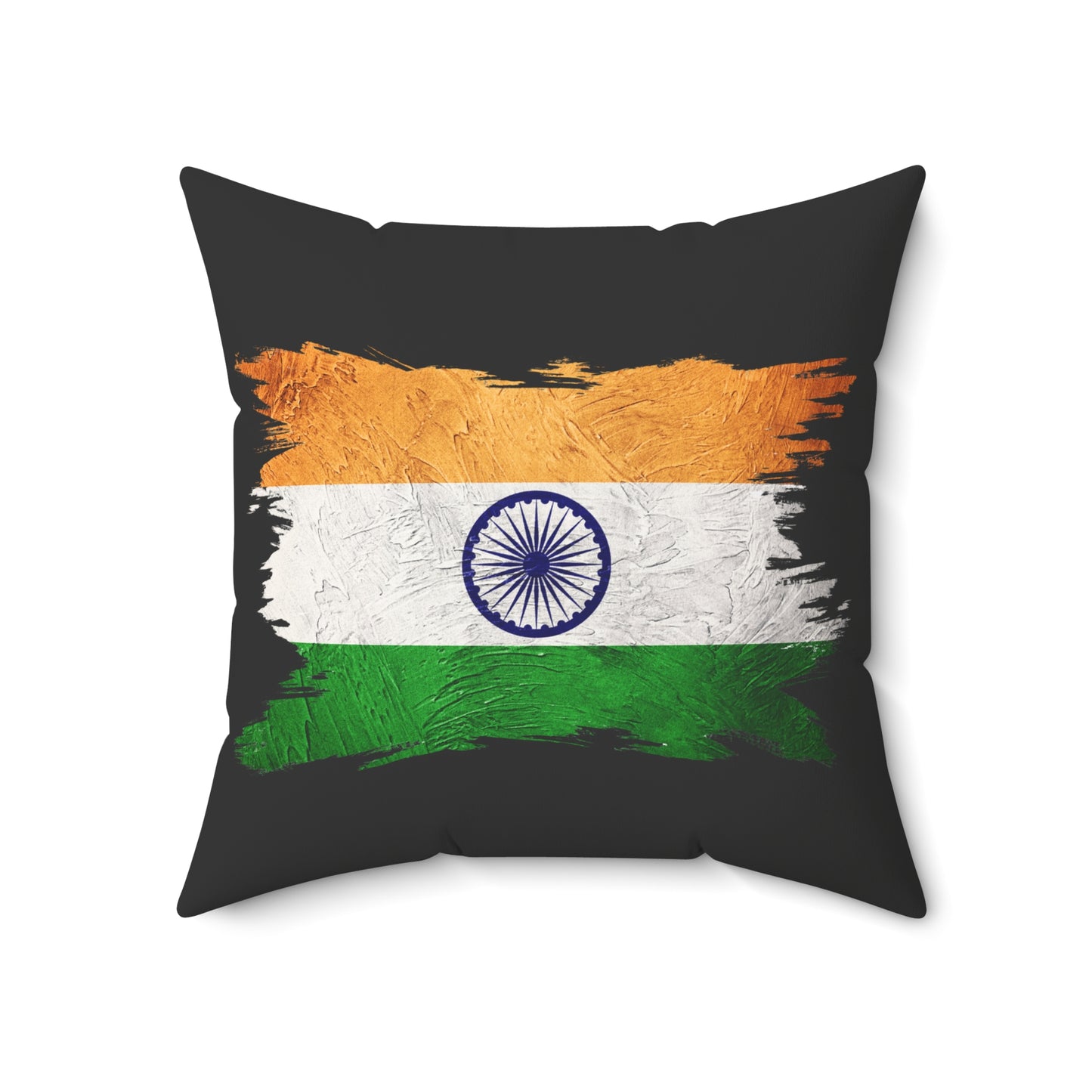 Indian Flag Brushstroke Pillow Tricolor Decorative Throw Pillow