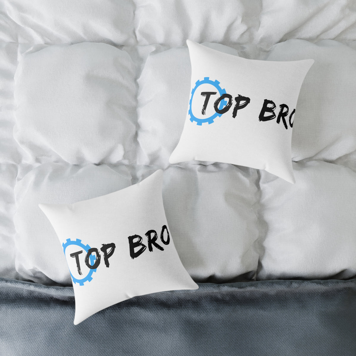 Top Bro Pillow - Square Poly Canvas Decorative Throw Pillow