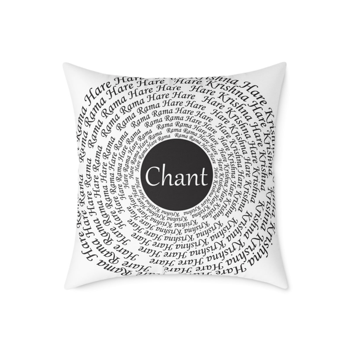 Hare Krishna chant Meditation Square Pillow — Spiritual Mantra Decorative Cushion
