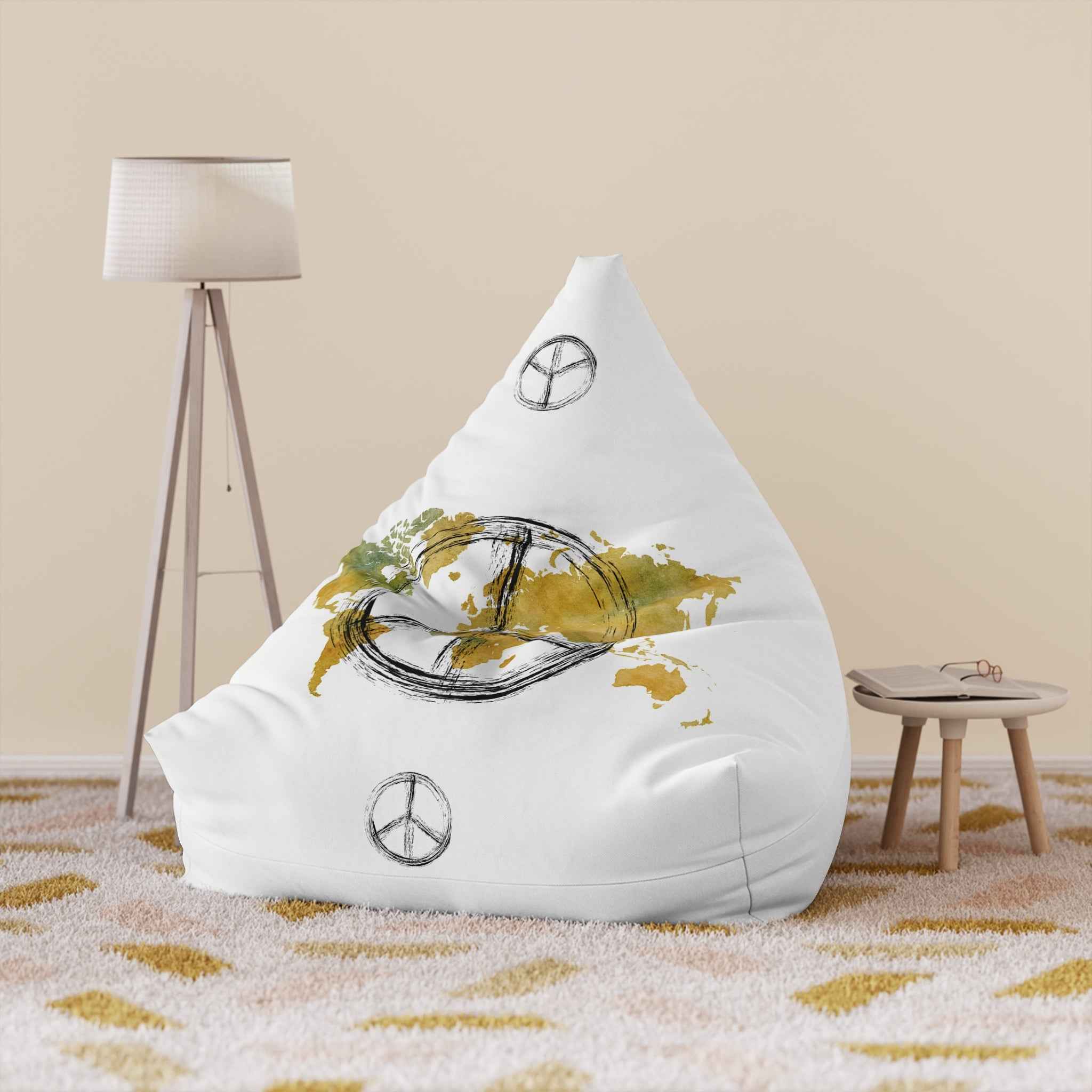 World Peace Globe Peace Sign Bean Bag