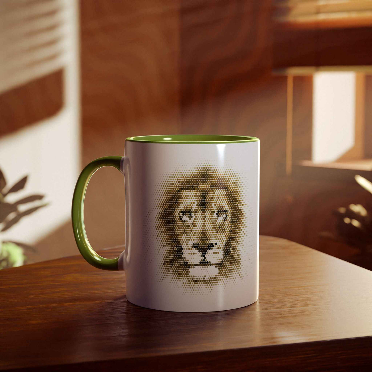 Lion Mosaic Design and Quote Mug, 11oz