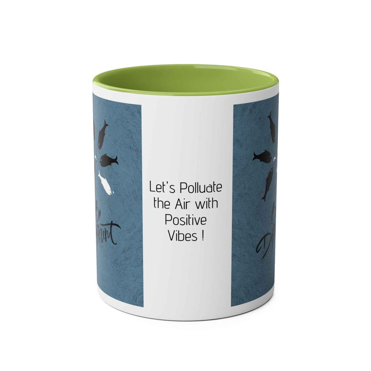 Motivational Two-Tone Mug - Be Different Design, 11oz