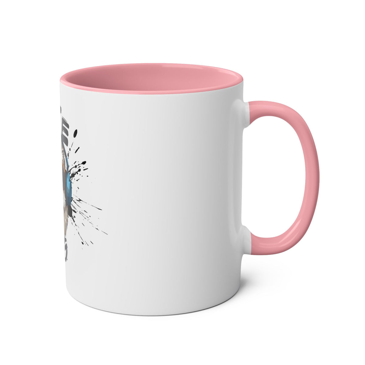 Cute Dog with Headphones Mug, Two-tone, 11oz - Conscience Garment