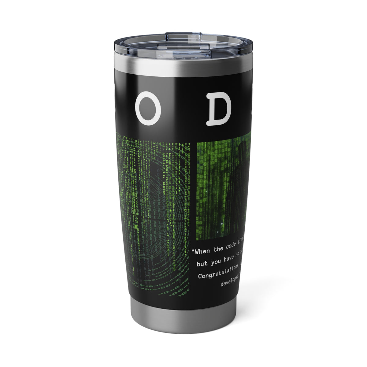 Tumbler with Matrix and Code Design - Conscience Garment