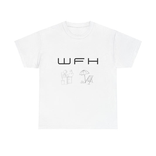 WFH Beach Vibes T-Shirt – Minimal Work From Home Vacation Tee - Conscience Garment