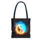 Fire and Ice Yin Yang Tote Bag