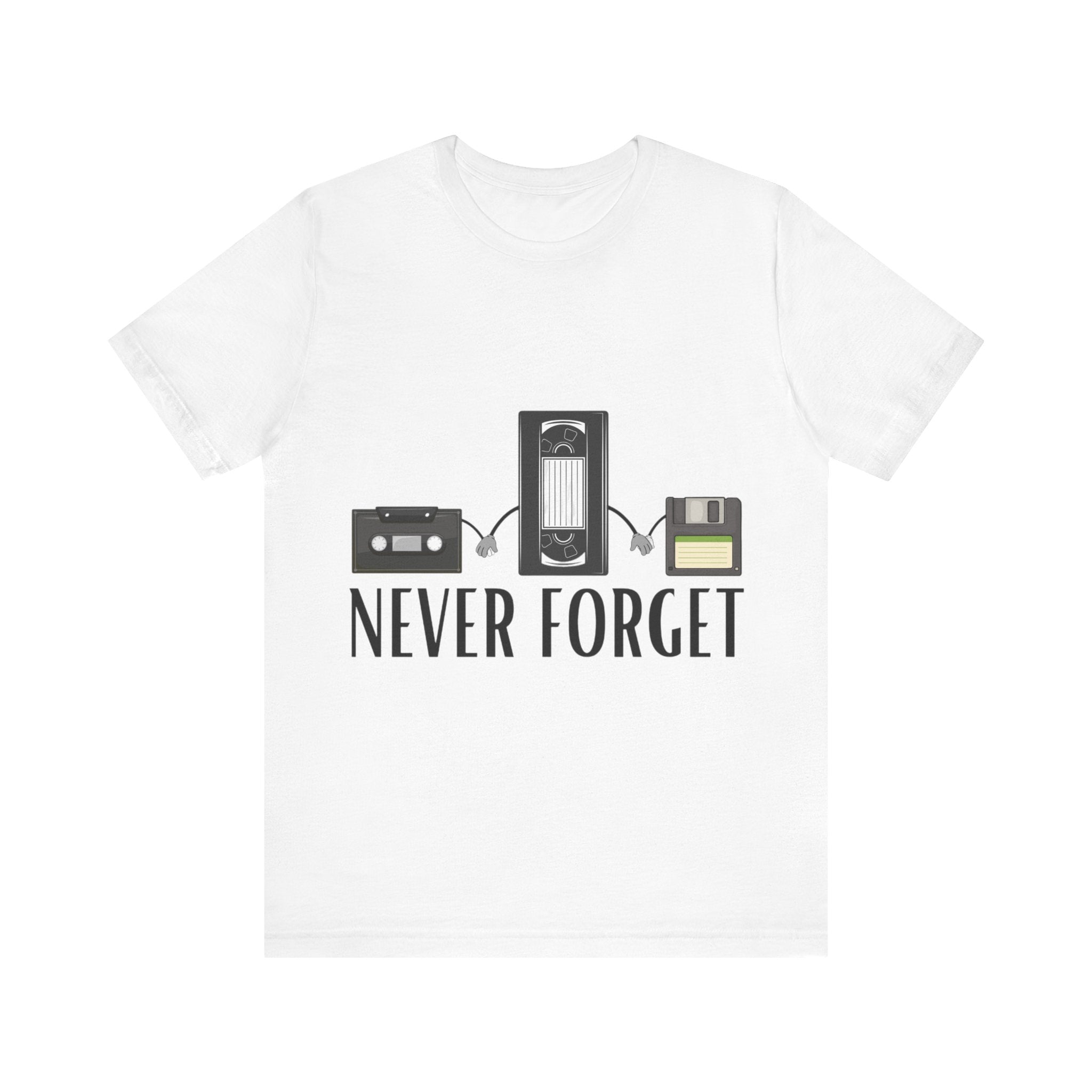 Retro Tshirt with Old Tapes and Floppy Disc Design